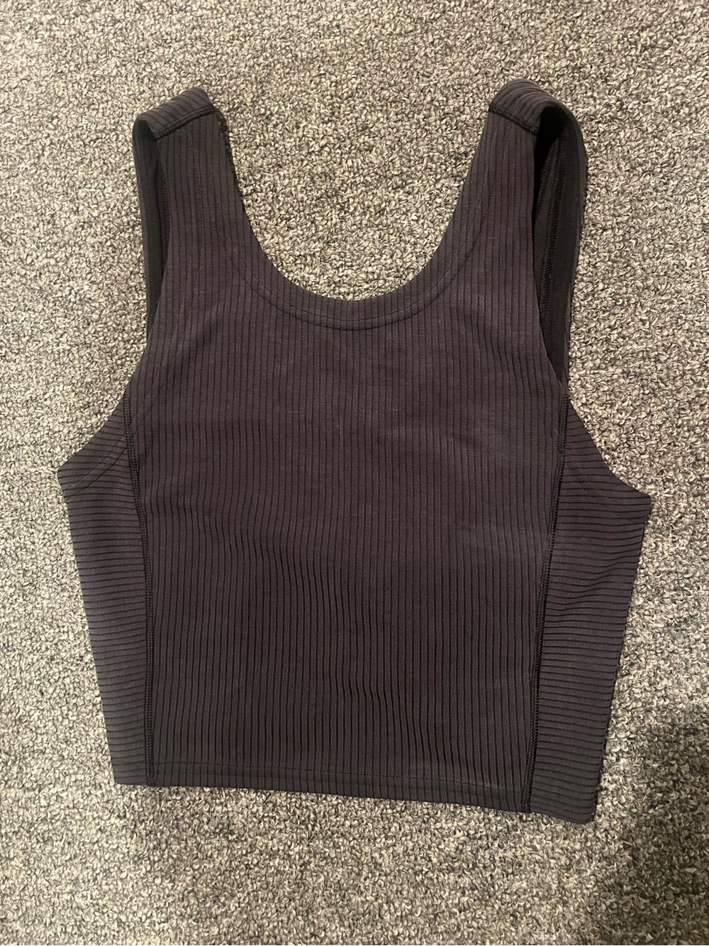 lululemon athletica Black Ribbed Scoop Crop Tank